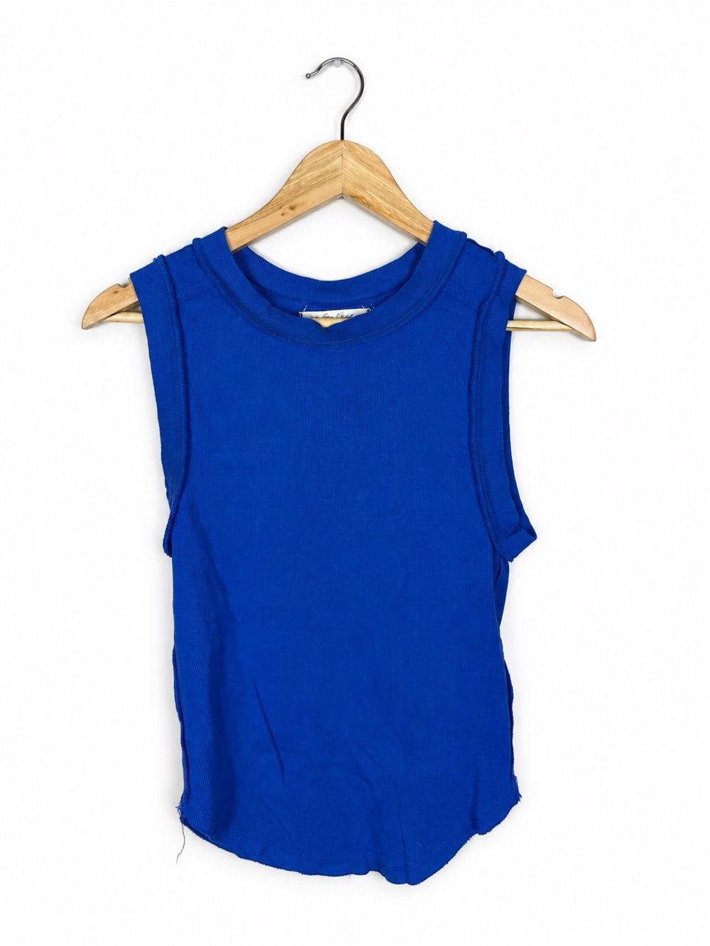 Free People We The Free Cobalt Blue Ribbed Muscle Tank Top Medium